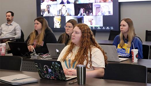 students sitting in class