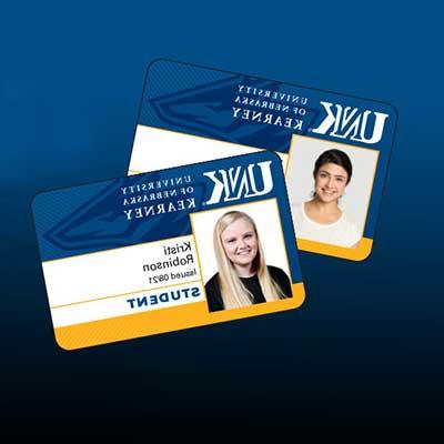 two unk student IDs on a blue background