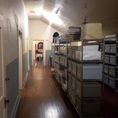 photo of shelves in the frank museum research archives